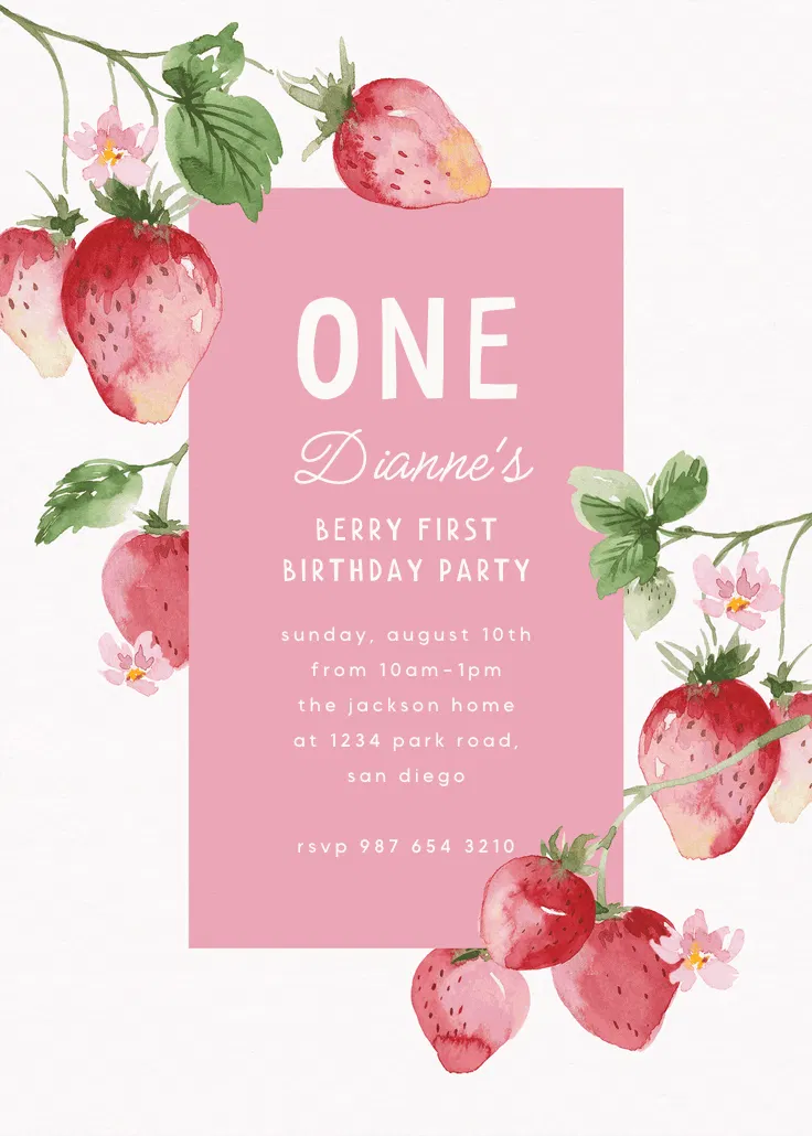 Fresh from the vine - invitación de cumpleaños