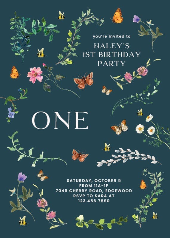 Gentle garden - printable party invitation