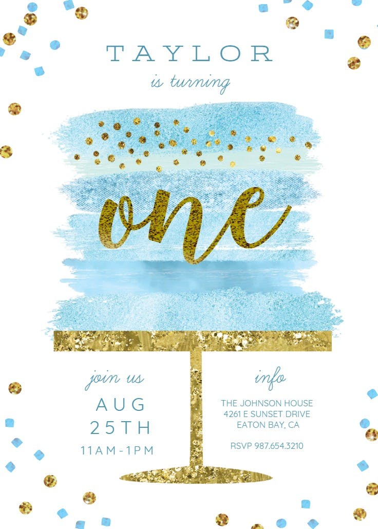 Glitter cake - birthday invitation