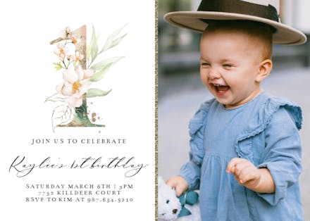 Golden Splash One - Birthday Invitation