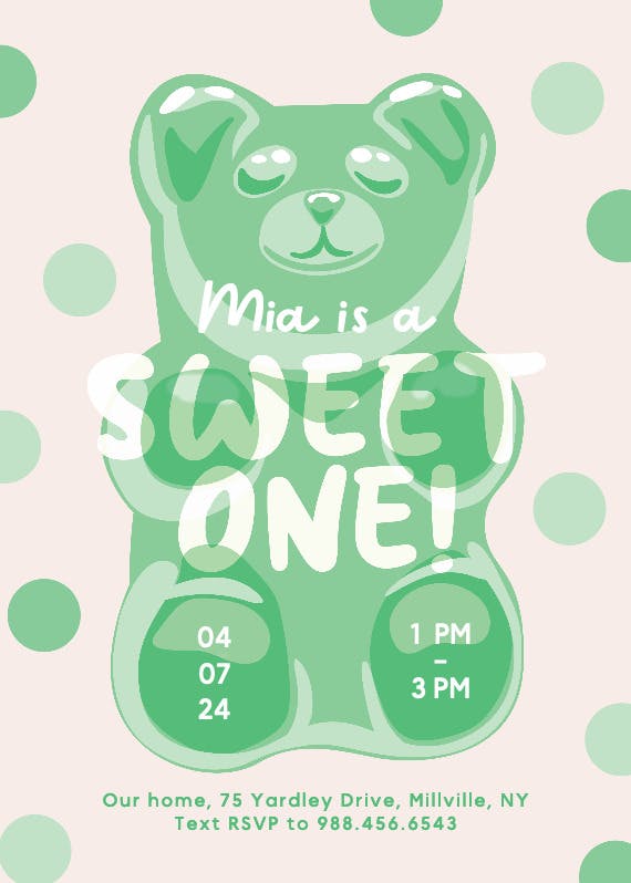 Gummy bear - birthday invitation