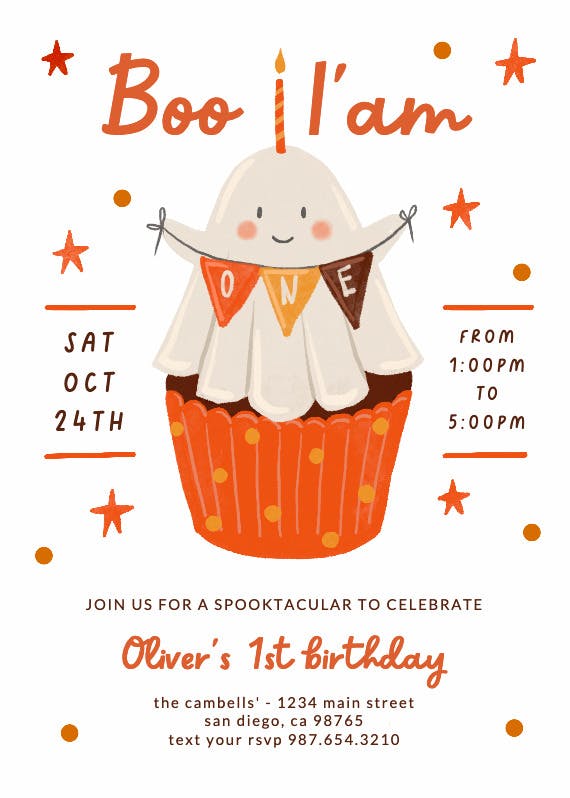 Halloween cake - birthday invitation