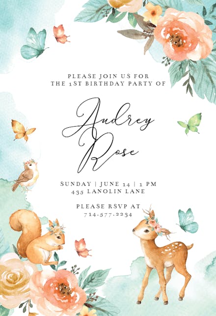 Happy Forest - Birthday Invitation