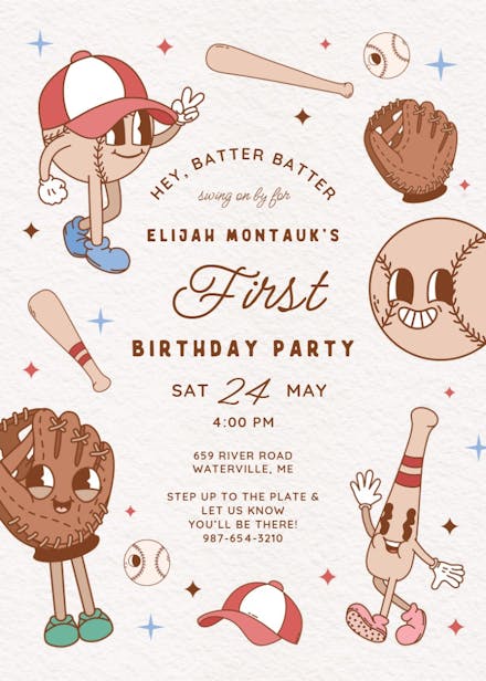 Hey, batter batter - birthday invitation