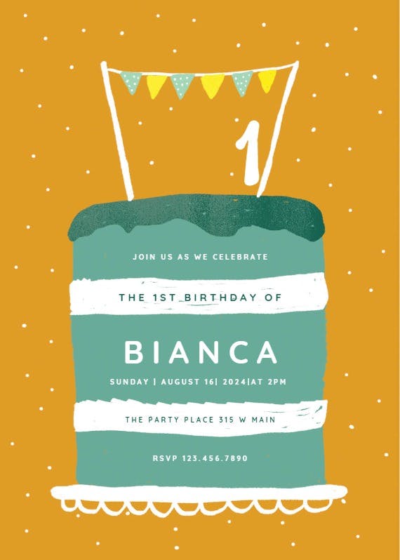 Huge cake - birthday invitation