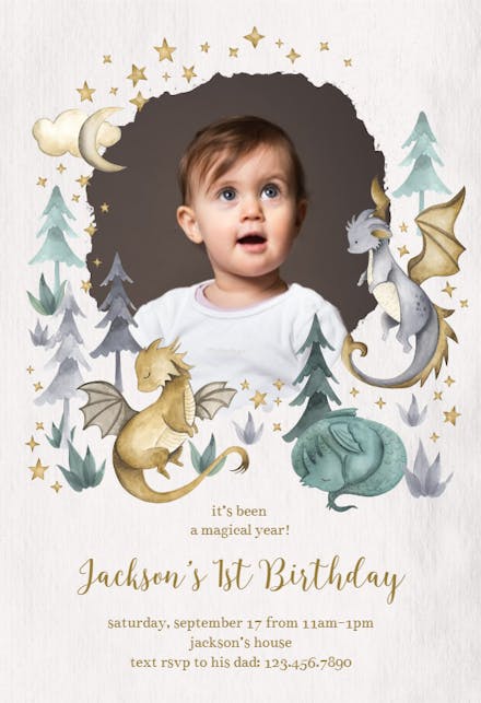 Tamed Dinosaurs - Birthday Invitation