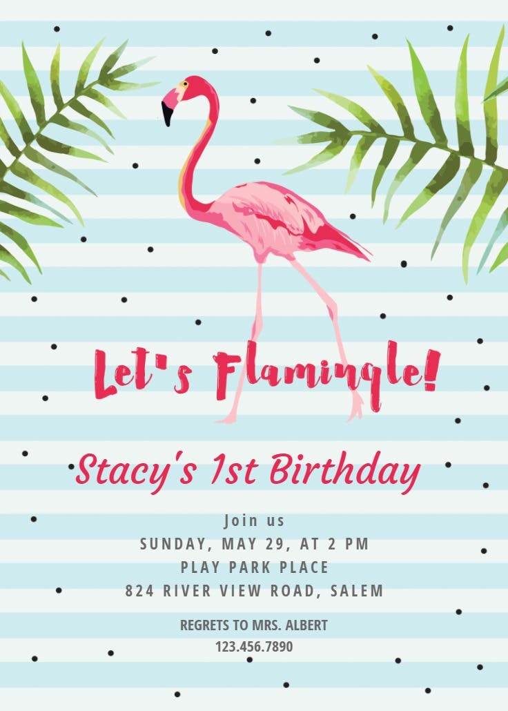 Let's flamingle ! - invitación de cumpleaños