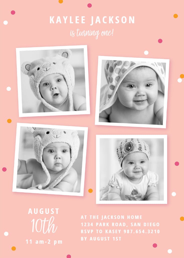 Multi photo - birthday invitation