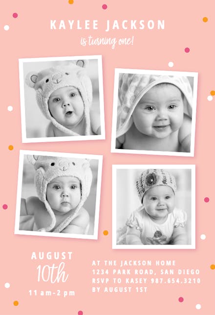 Multi photo - birthday invitation