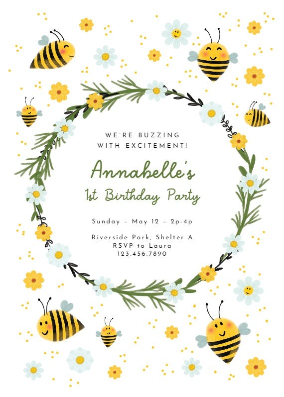 Nectar collector - birthday invitation