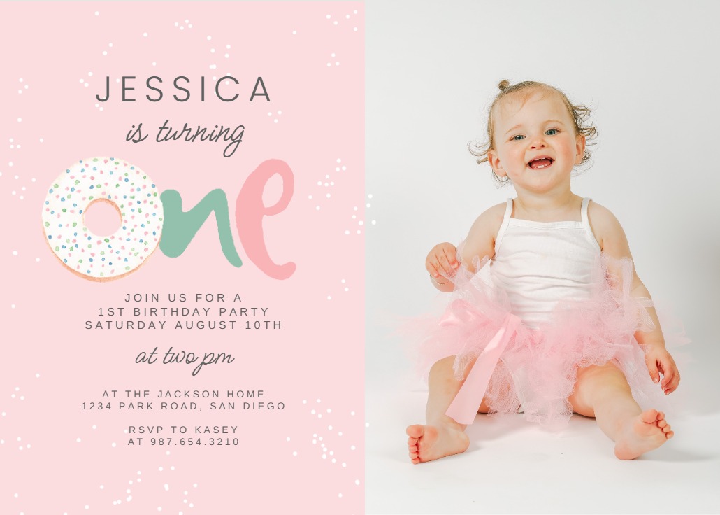 Oh donut photo - Birthday Invitation Template (Free) | Greetings Island