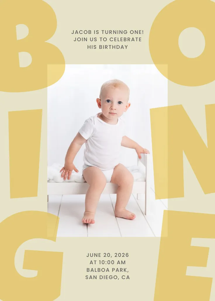 One big step - birthday invitation