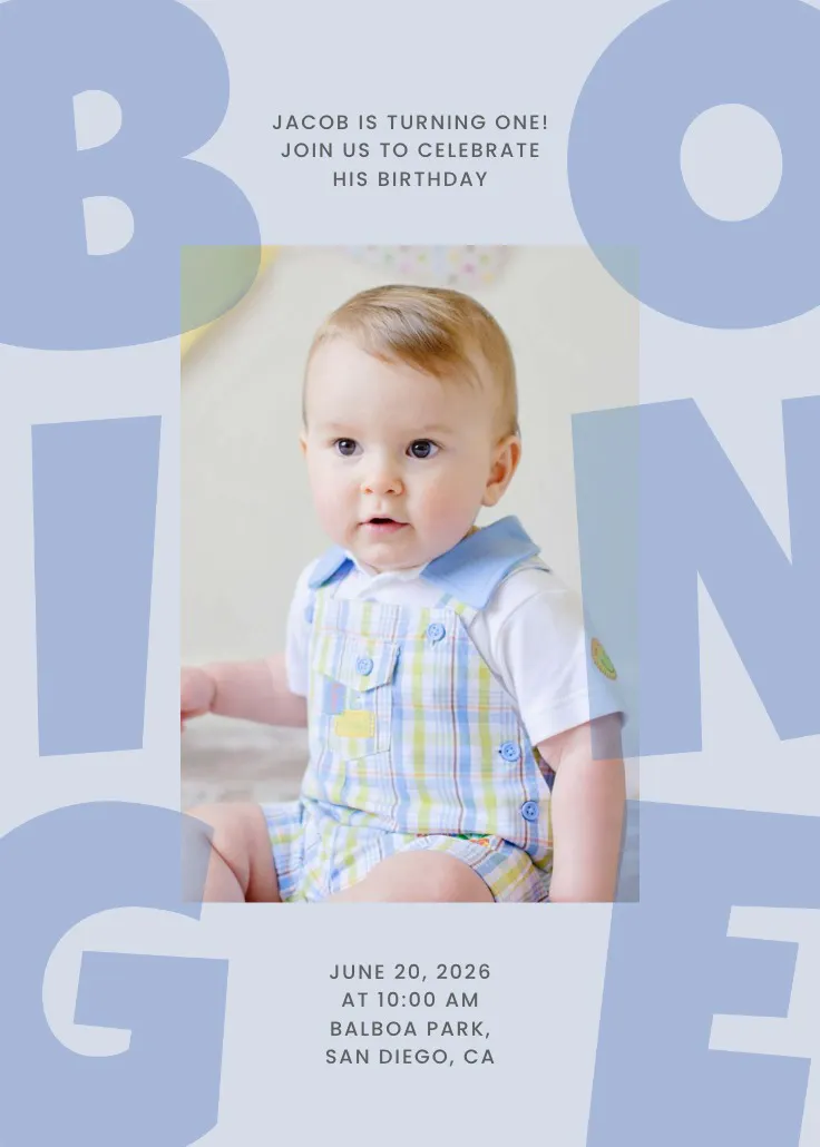 One big step - birthday invitation