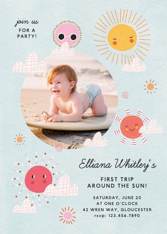 One year forecast photo - printable party invitation