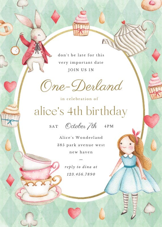 Onederland - party invitation