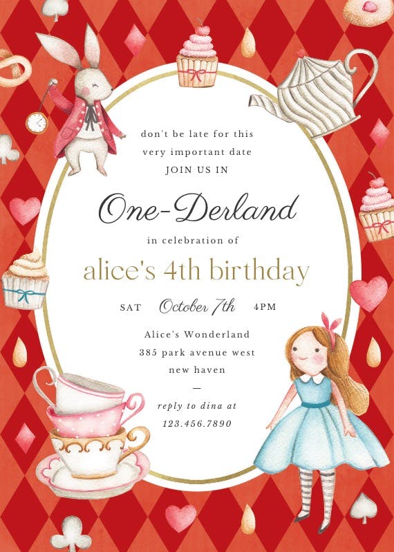 Onederland - party invitation