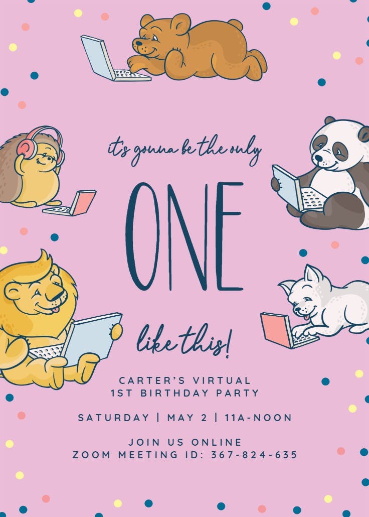 Only one - birthday invitation