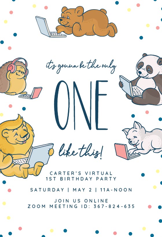 Only one - birthday invitation