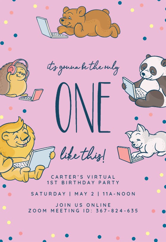 Only one - printable party invitation