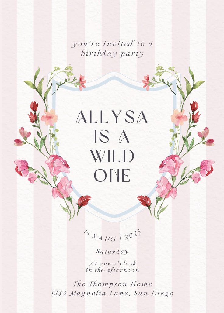 Ornate frame - birthday invitation