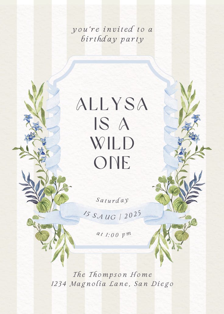 Ornate frame - birthday invitation