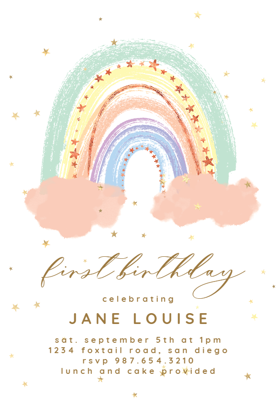 Rainbow Party Invite Rainbow Birthday Invitation Pastel Rainbow Girls Birthday DIY first birthday invitations Printable First Second