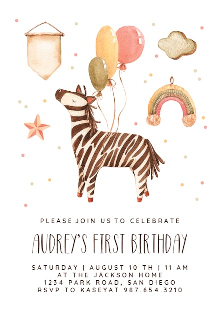Pastel Toys - Birthday Invitation