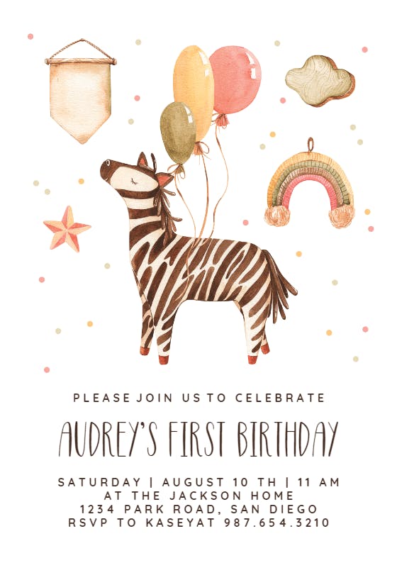 Pastel toys - birthday invitation