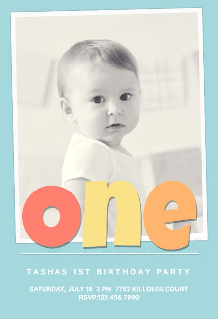 Photogenic Baby Blue - Invitación de Cumpleaños