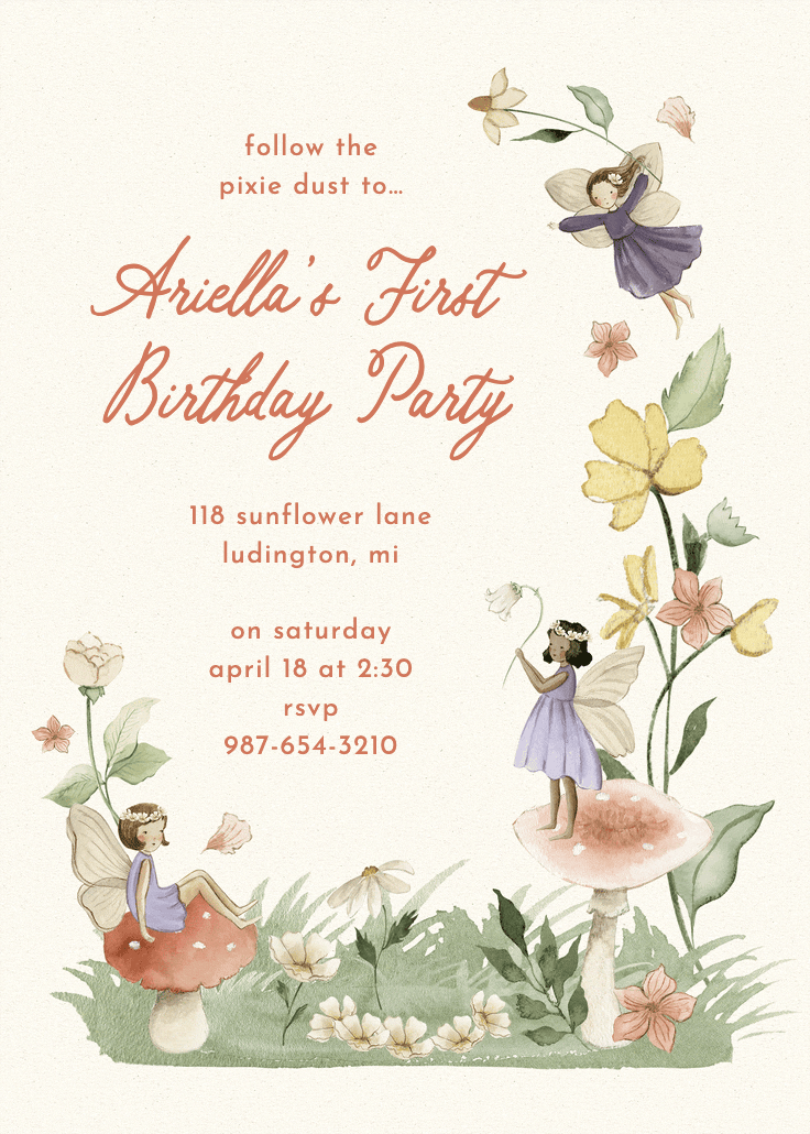 Pixie dust - invitation