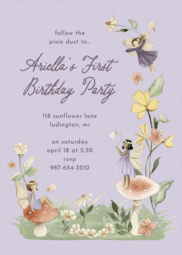 Pixie dust - invitación para fiesta