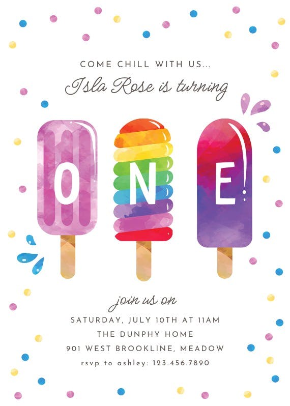 Popsicle - pool party invitation