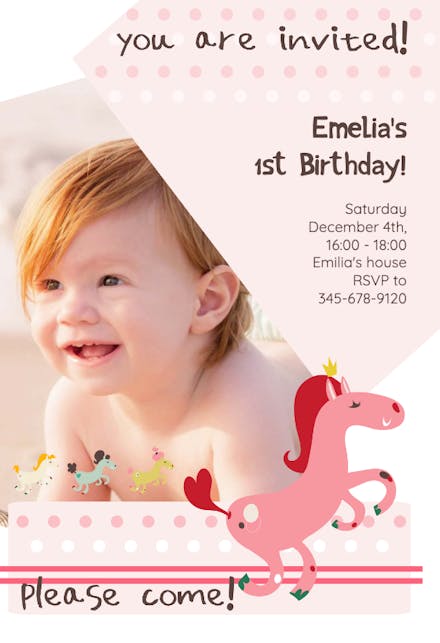 Prancing Pony - Birthday Invitation