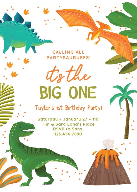 Prehistoric pals - birthday invitation