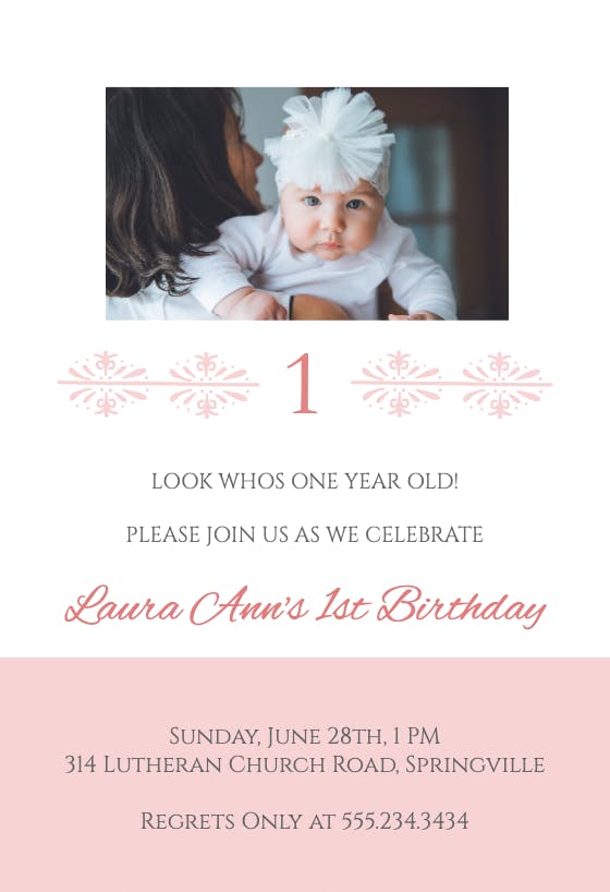 Rosy details birthday - birthday invitation
