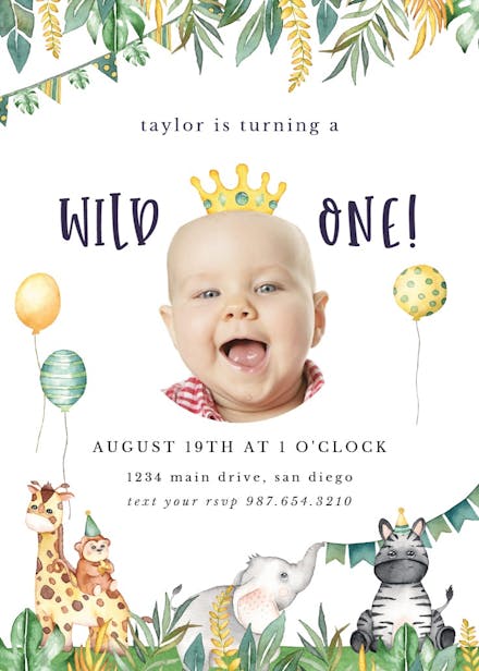 Safari animal - birthday invitation