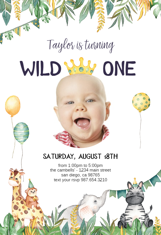 Boys First Birthday Party Invitations Cards  Any Age With Free Envelopes 