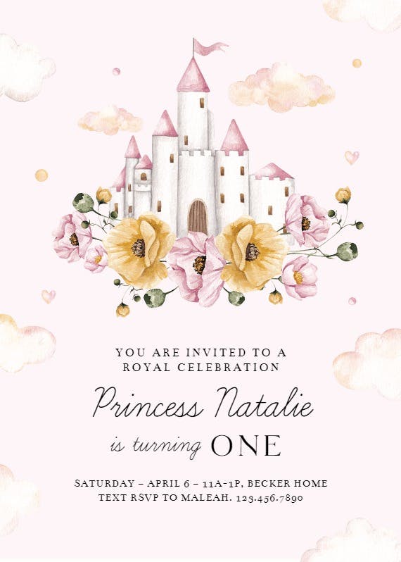 Sky castle -  invitación de cumpleaños