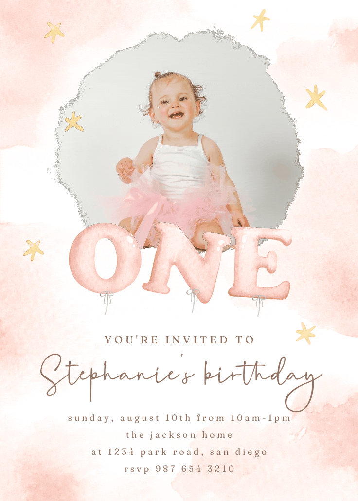 Soft clouds - birthday invitation