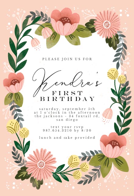 Spring Frame - Birthday Invitation