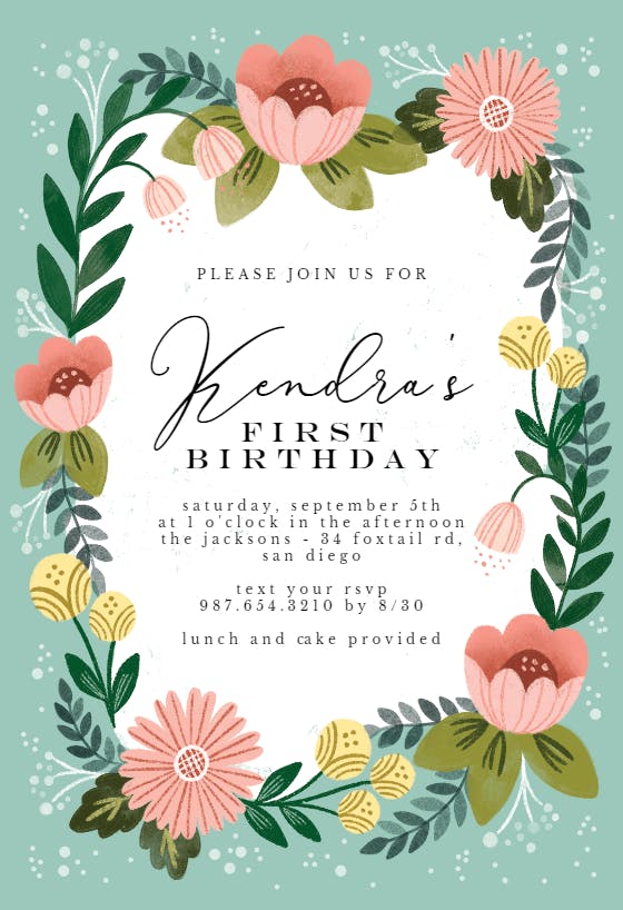 Spring Frame - Birthday Invitation Template | Greetings Island