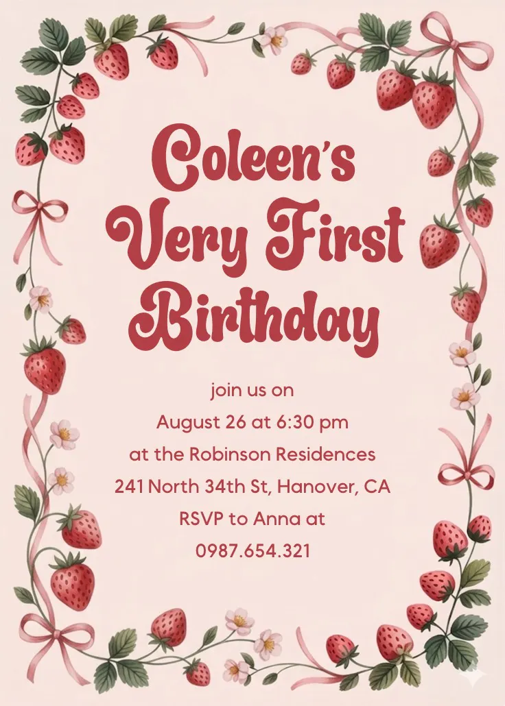 Strawberry vine - davetiye