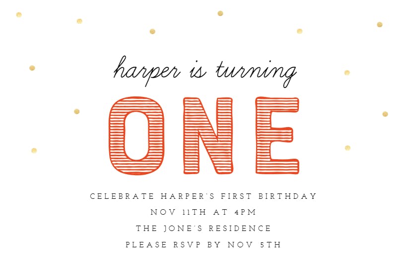Stripes - birthday invitation