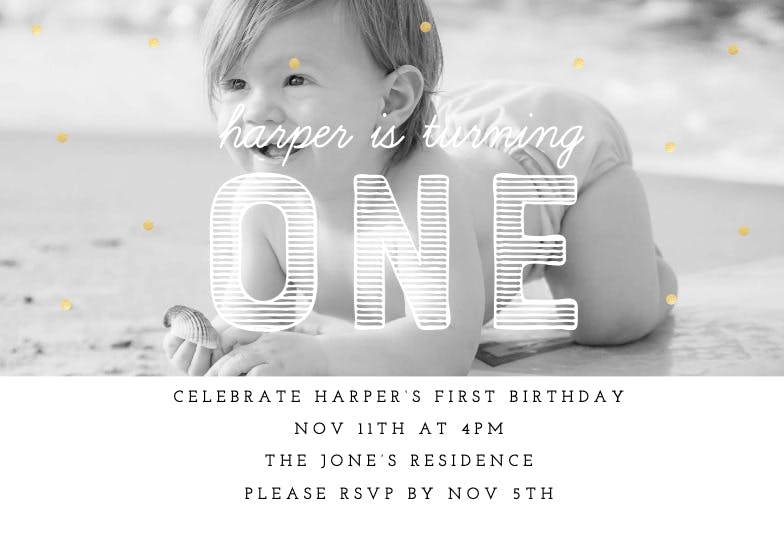 Stripes -  invitación de cumpleaños