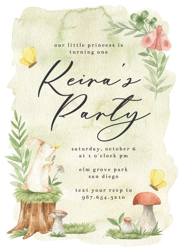 Summer forest - printable party invitation