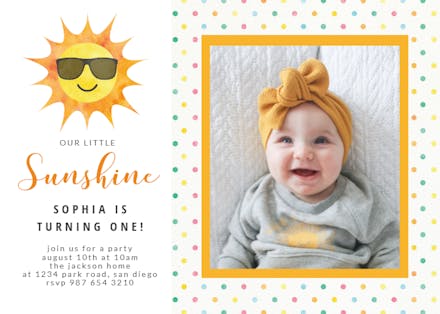 Sunshine - Birthday Invitation