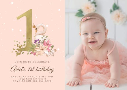 1st Birthday Invitation Templates Free Greetings Island