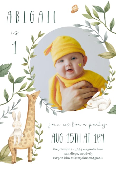 Sweet Animal - Birthday Invitation Template | Greetings Island Sweet Animal - Birthday Invitation Template | Greetings Island
