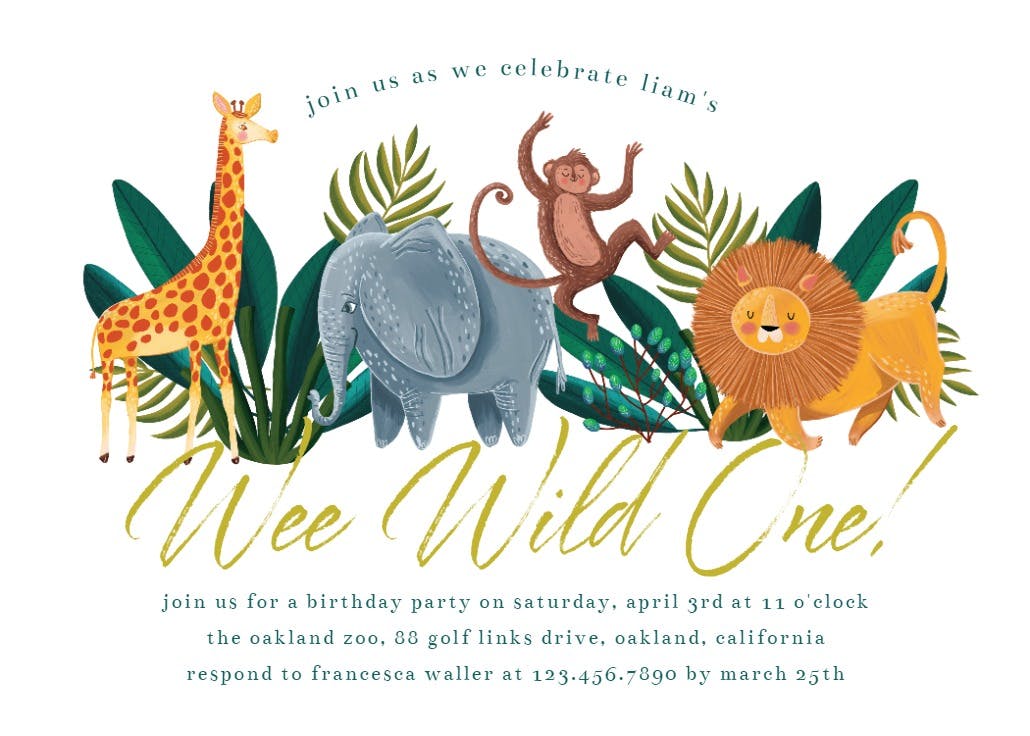 Sweet safari - printable party invitation