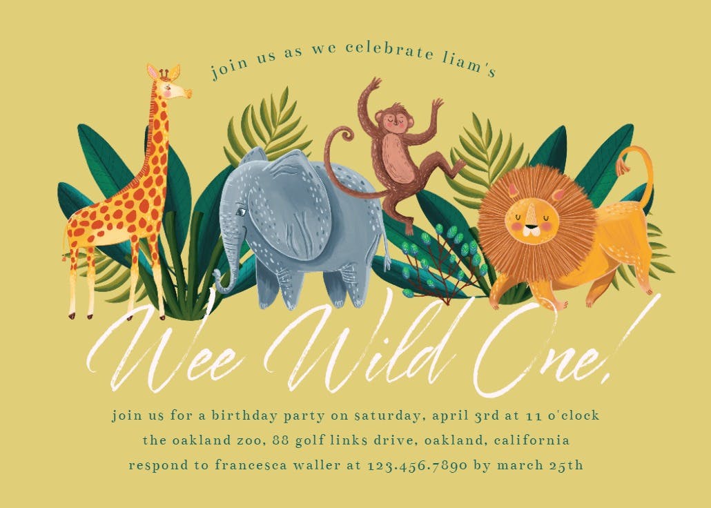 Sweet safari - printable party invitation